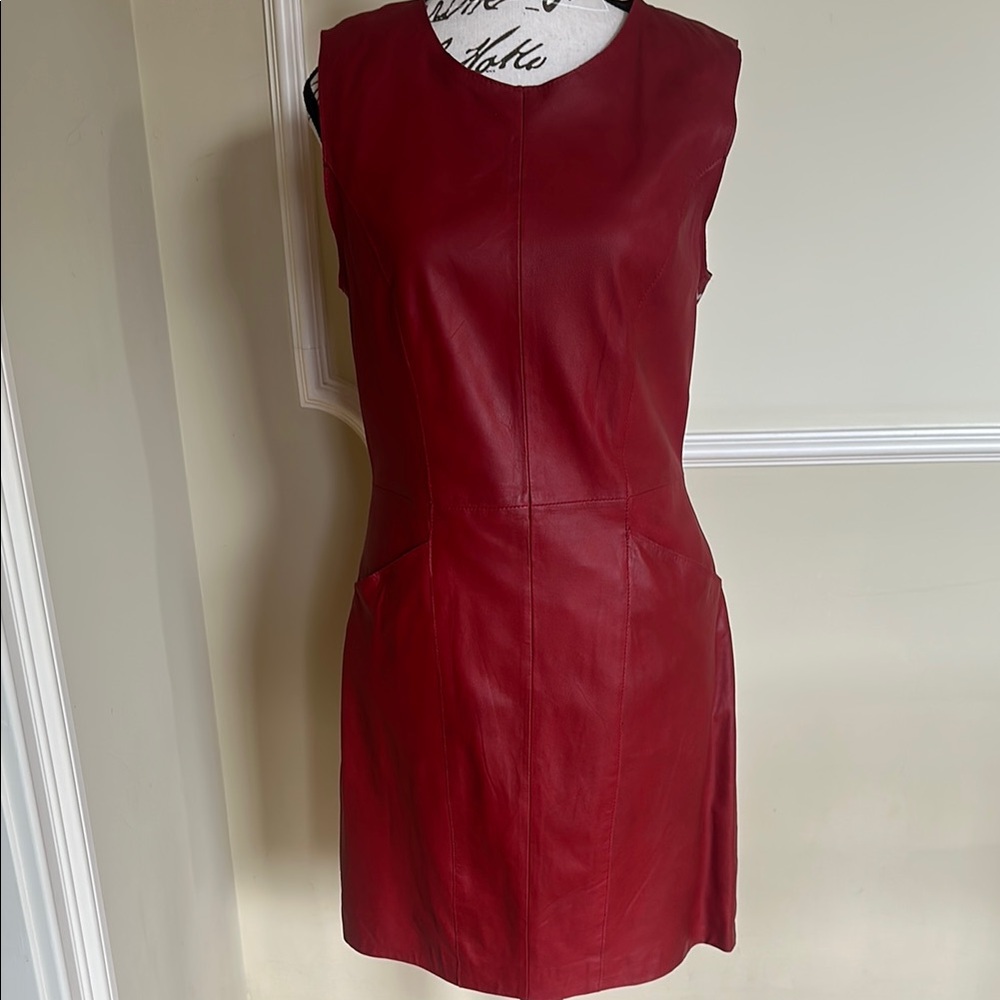 SAS Deep Red Sleeveless Midi Dress